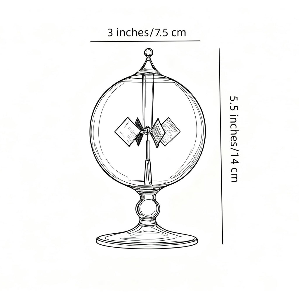 Handmade clear glass vacuum bulb of the DORAMI physics teaching tool under bright daylight.