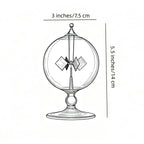 Handmade clear glass vacuum bulb of the DORAMI physics teaching tool under bright daylight.