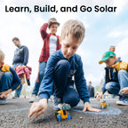 Sillbird DIY science educational set showing step by step assembly guide for children building a solar rover