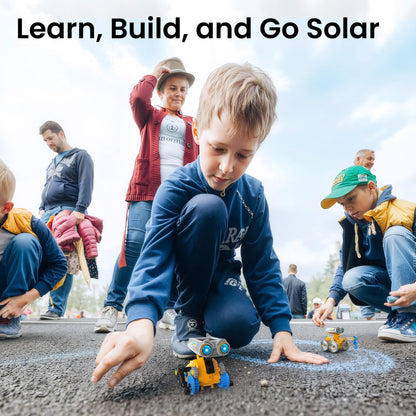 Sillbird DIY science educational set showing step by step assembly guide for children building a solar rover