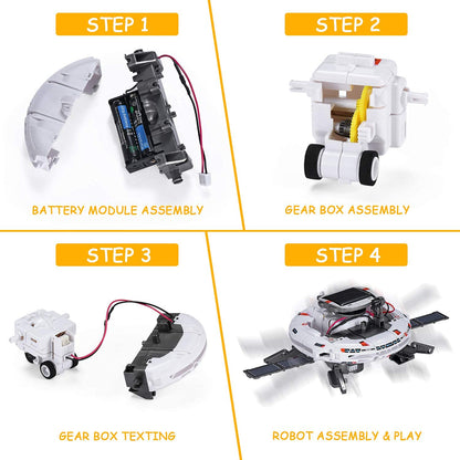 An expanded view of the durable plastic building components and gears from the AESGOGO educational toy set.
