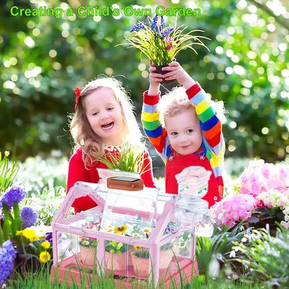 EXBEPE science plant gardening toy with panoramic clear view cover open