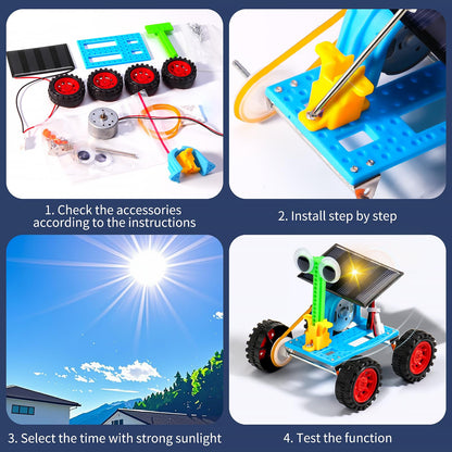 The battery operated option of the WESAYEE robot car being assembled step by step.