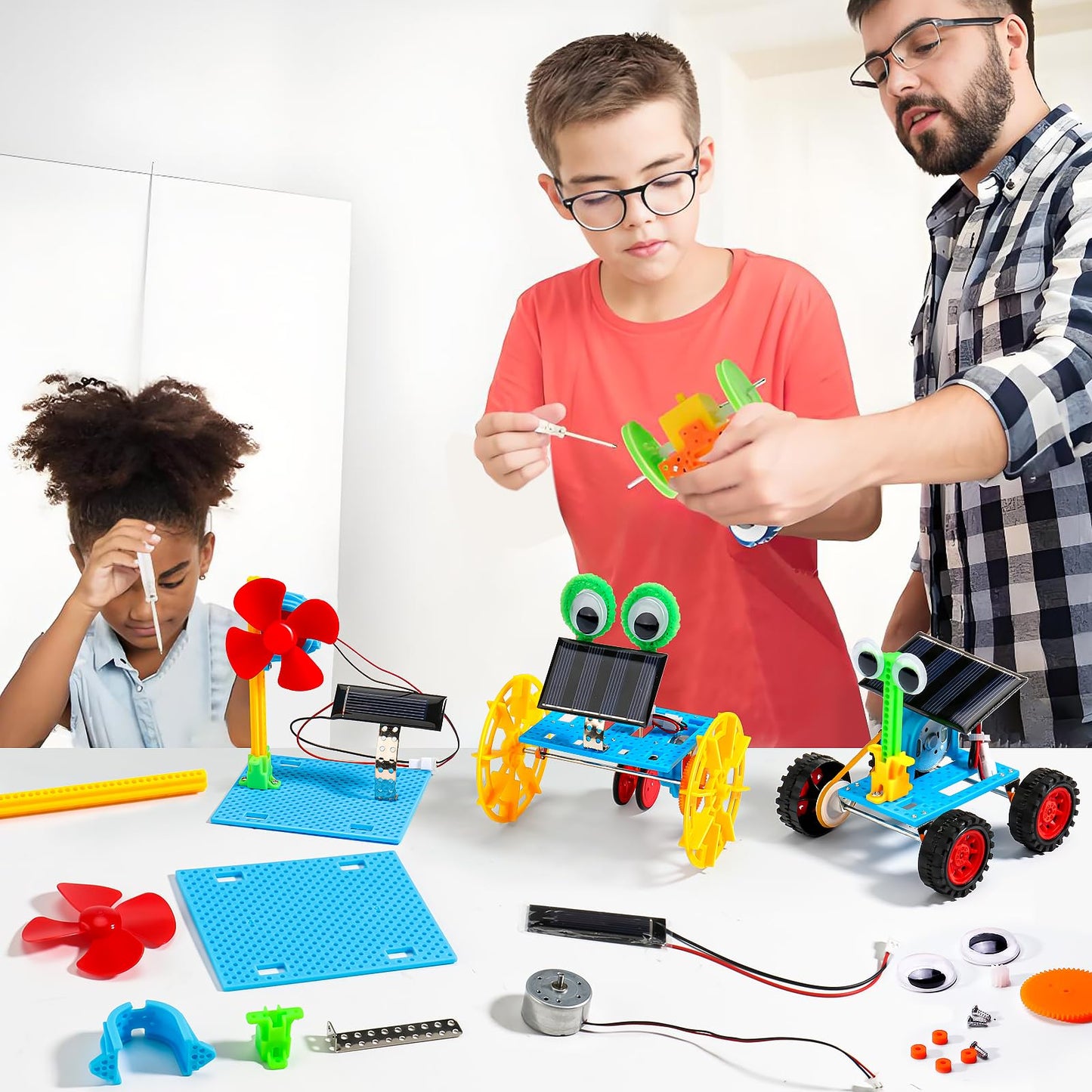 Full component breakdown of the WESAYEE science and craft kit pieces for school projects.