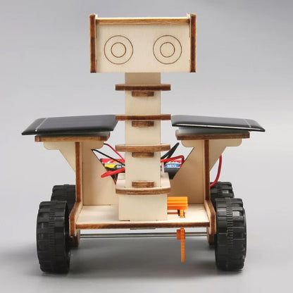Rudra Retails solar moon exploration rover toy operating outdoors on smooth ground under bright natural sunlight.