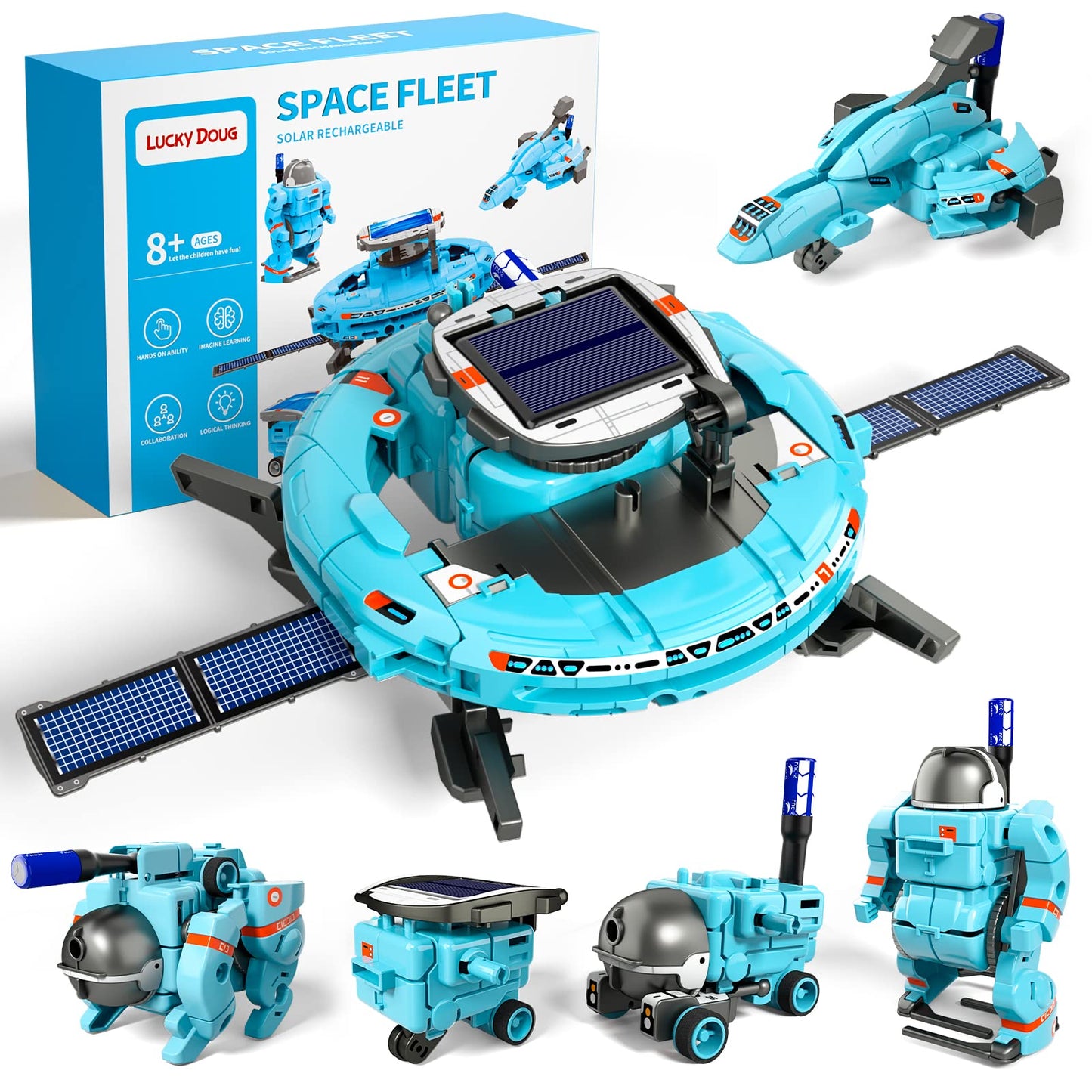 Children assembling the solar space station model using the step by step instruction manual