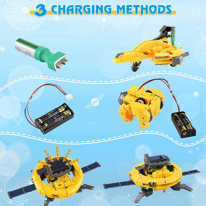 Child building the Playsheek space rover model using the step by step instruction manual.