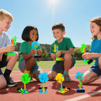 Children collaborating on building the tool-free engineering craft kits during a science class
