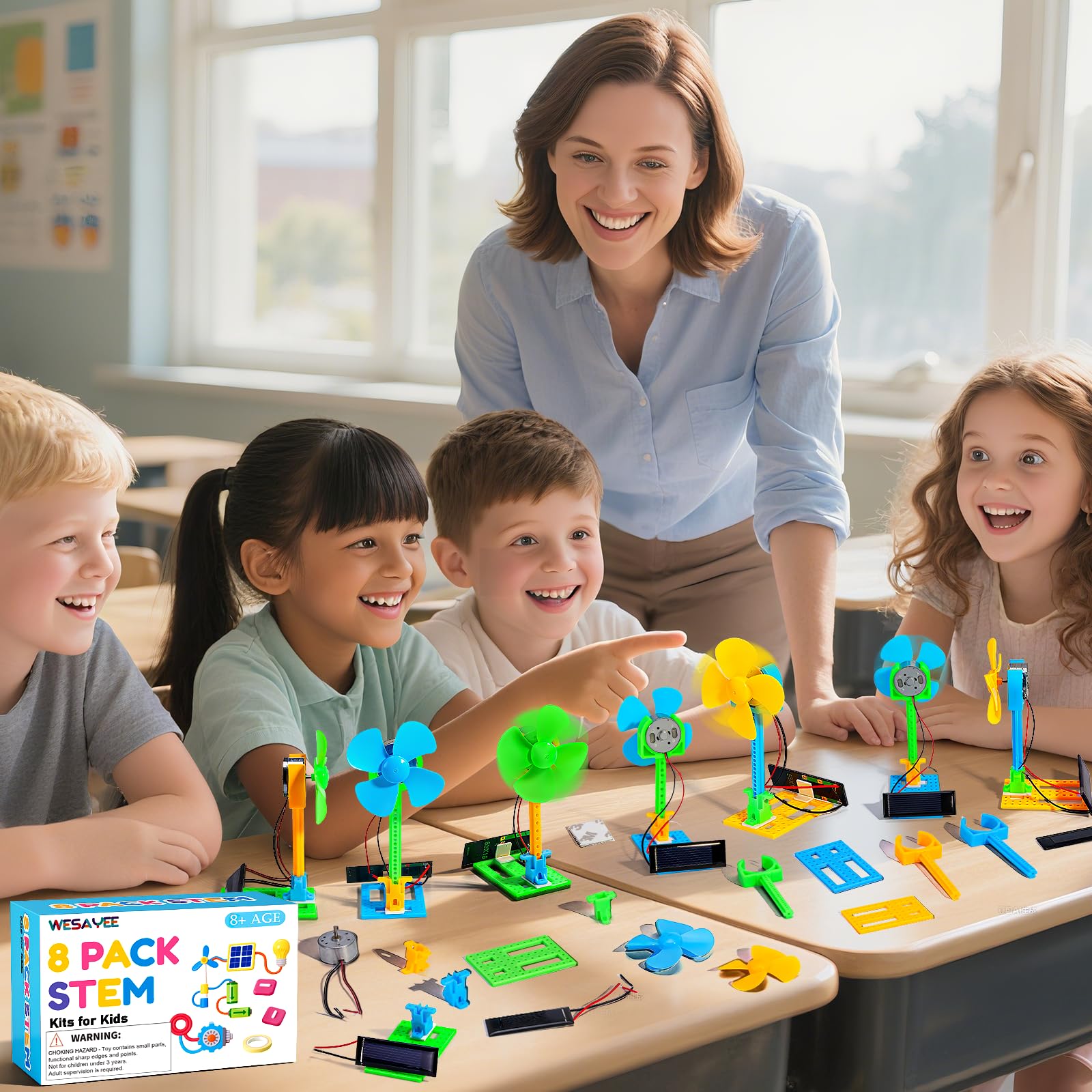 Functional demonstration of the completed educational solar toy spinning outdoors under direct sunlight