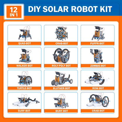 Assembled solar powered robot model moving on flat land under direct sunlight exposure.