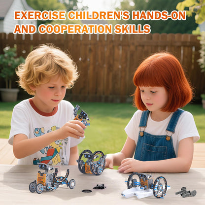 Instruction manual pages detailing the step by step assembly guide for beginner level robot models.