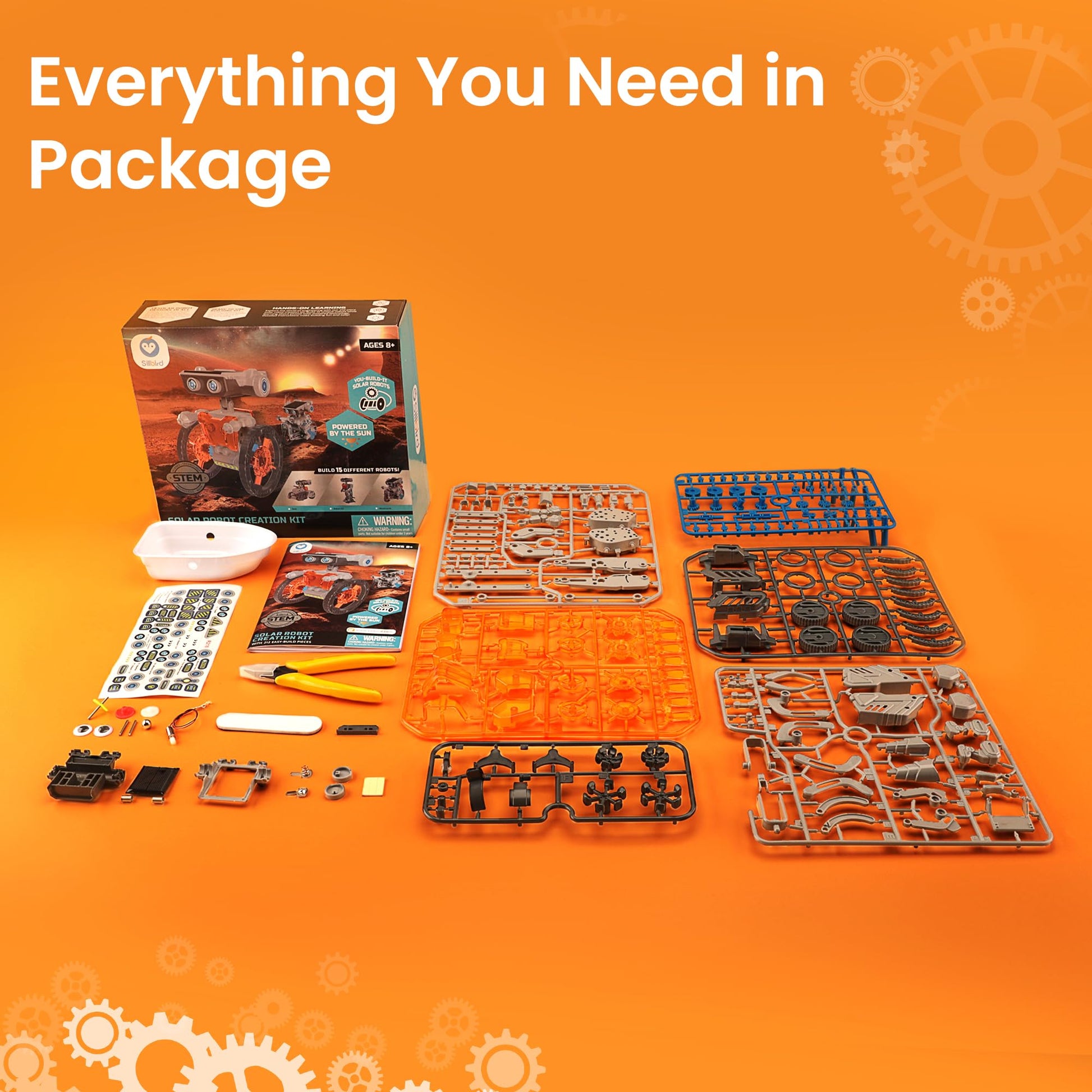Sillbird educational robotic set packaged securely showcasing the official USA imported authentic product seal and safety information labels.