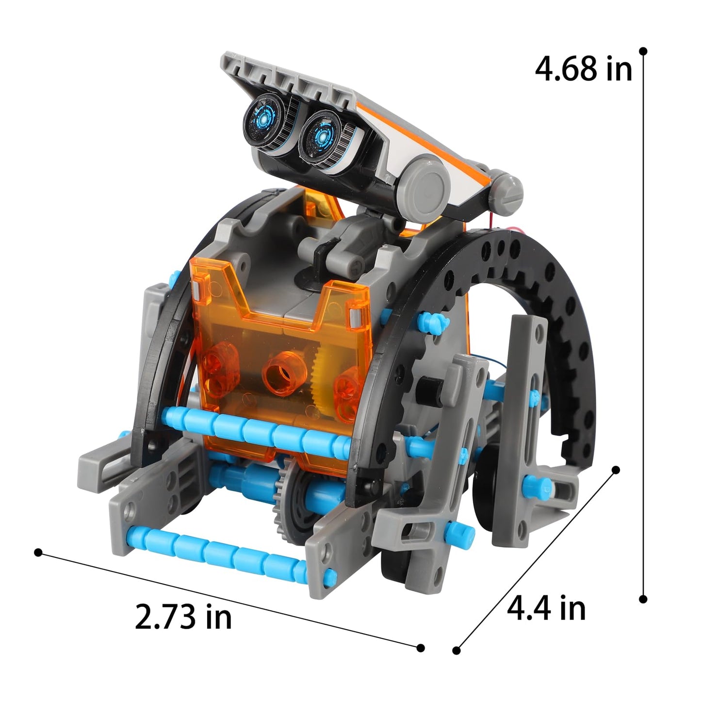 Detailed view of the one hundred and ninety individual mechanical building parts organized.