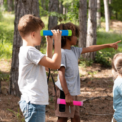 Retractable educational science spyglass toys showing extended and collapsed positions
