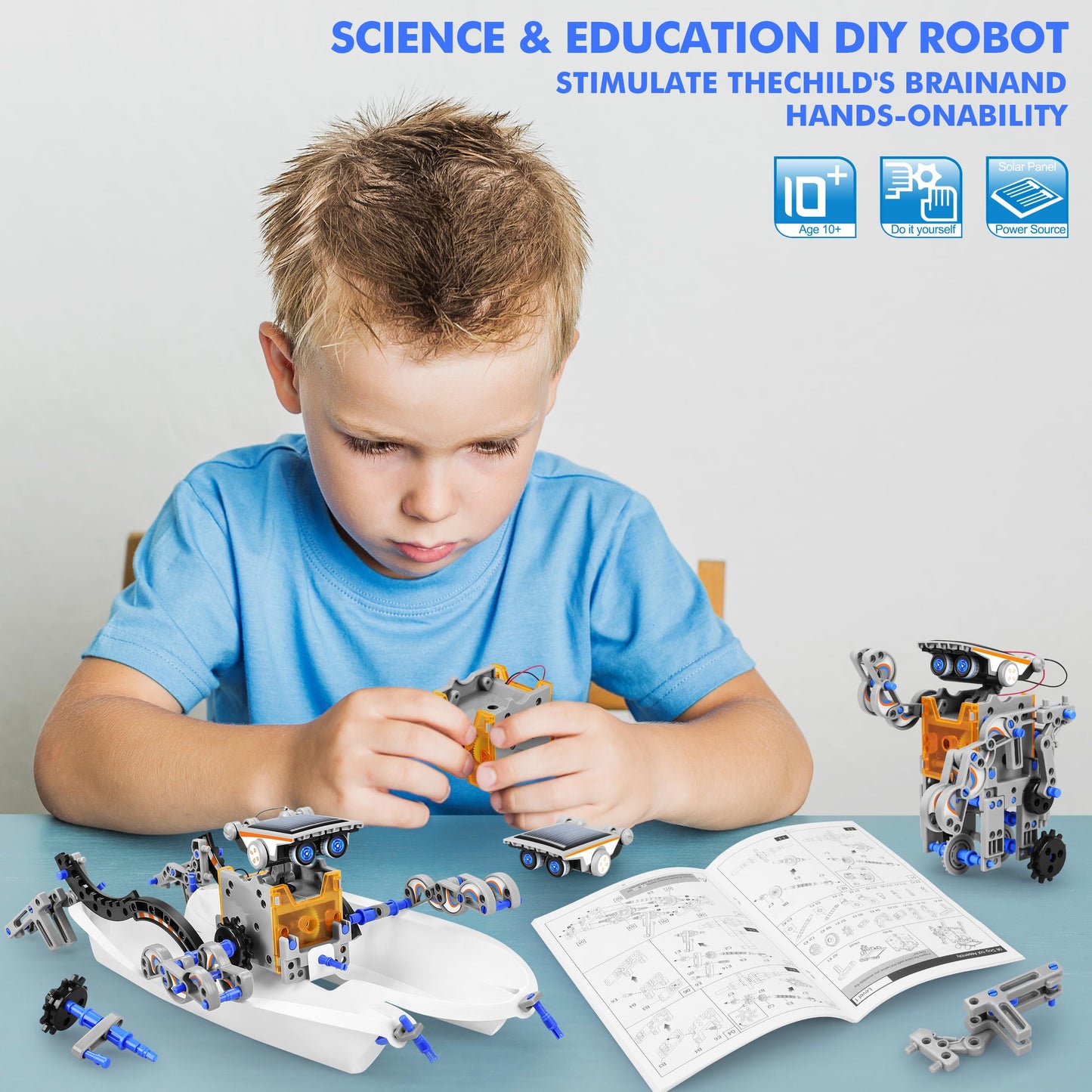 Step by step instruction guide demonstrating how to build the solar motorized gearbox unit