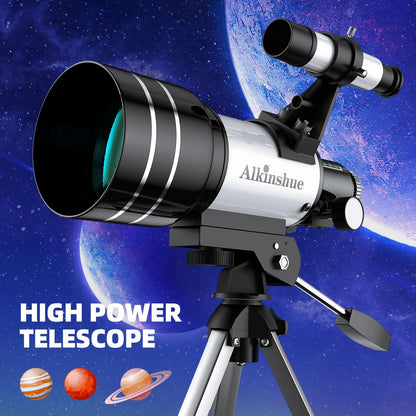 The adjustable aluminum tabletop tripod standing independently on a flat surface.