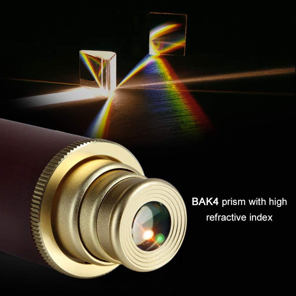 Aubric 25x30 brass spyglass fully extended for viewing distant objects
