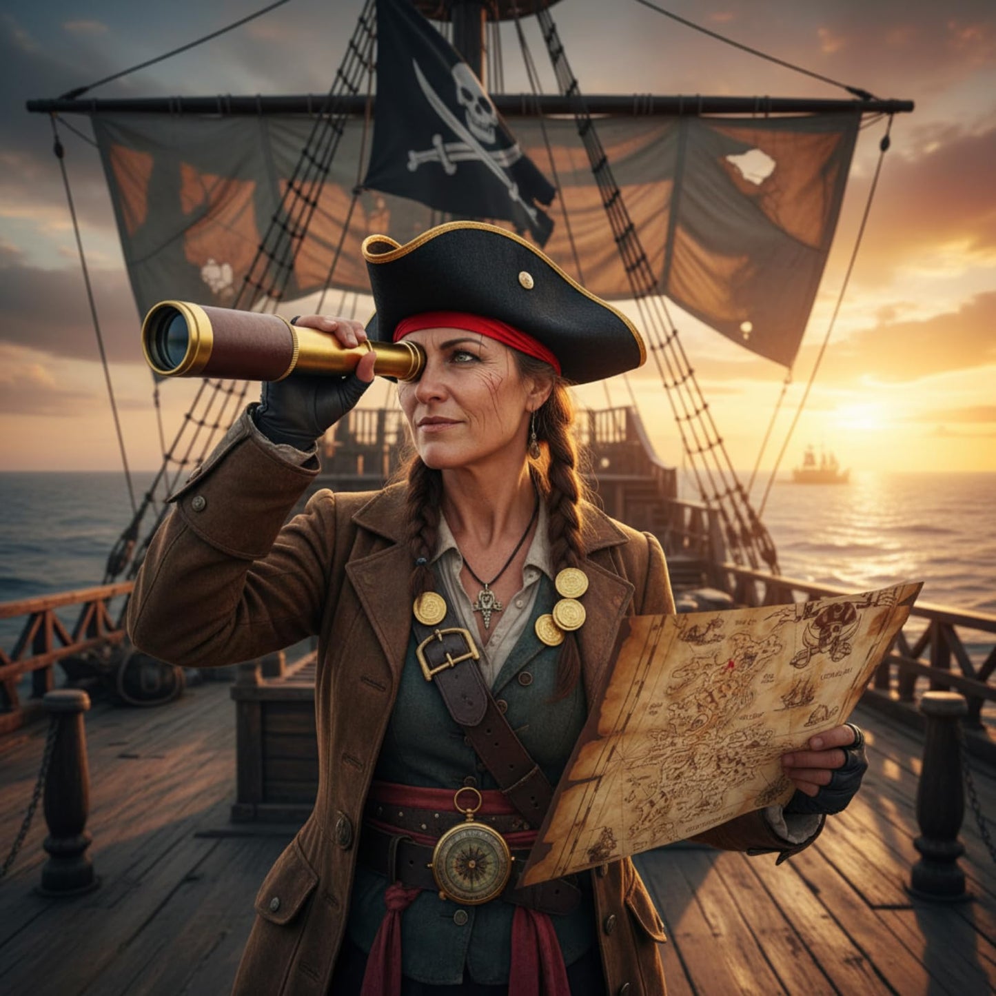 Woanger black plastic pirate eye patch with comfortable elastic strap close up shot