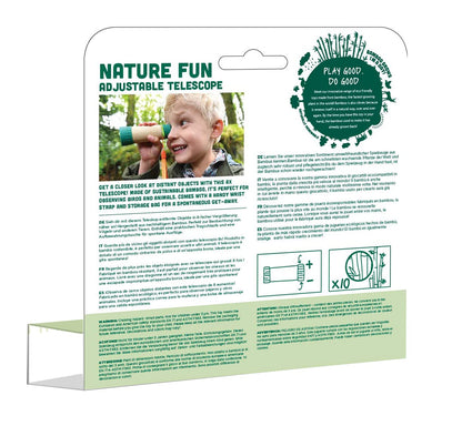 Hape nature fun adjustable telescope showing manual twist focus ring