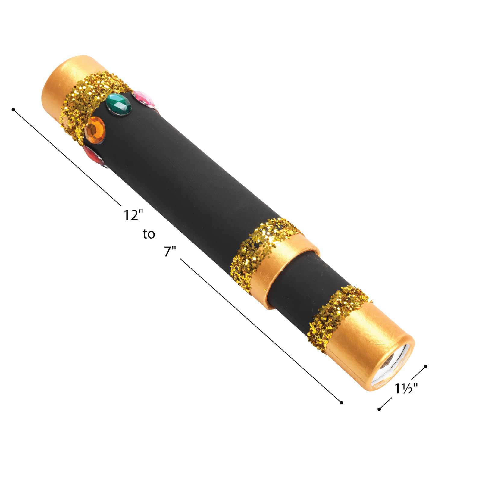 Sturdy cardstock telescope by Colorations being decorated with glitter and glue for creative expression.