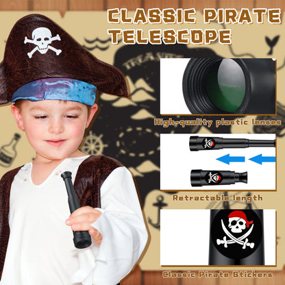 Side by side comparison of the party favor spyglass fully retracted and fully extended