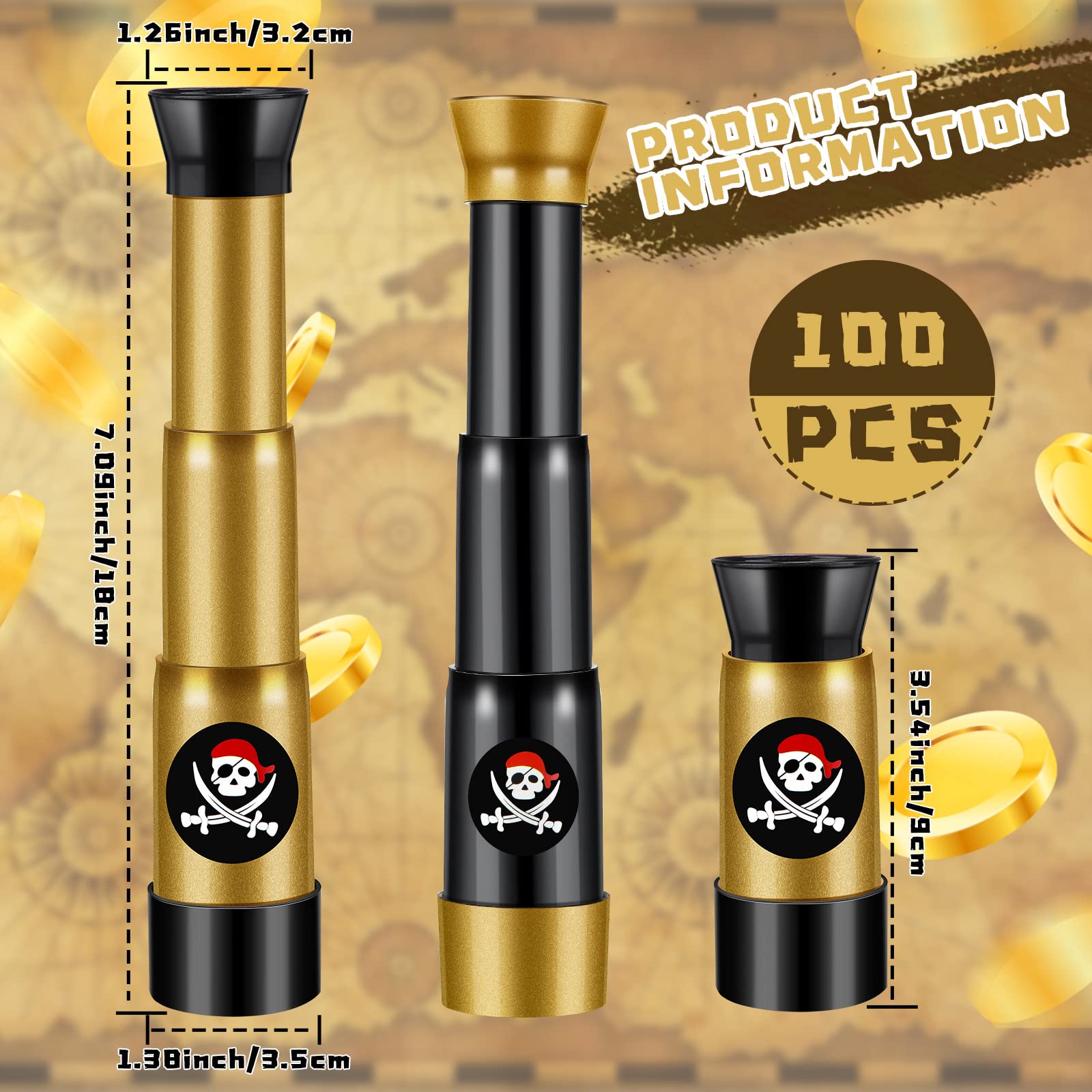 Deekin retractable plastic spyglass extended and collapsed size comparison