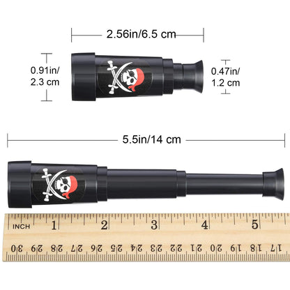 Gejoy mini toddler spyglass toy showing the extended and collapsed states for pocket-sized portability.