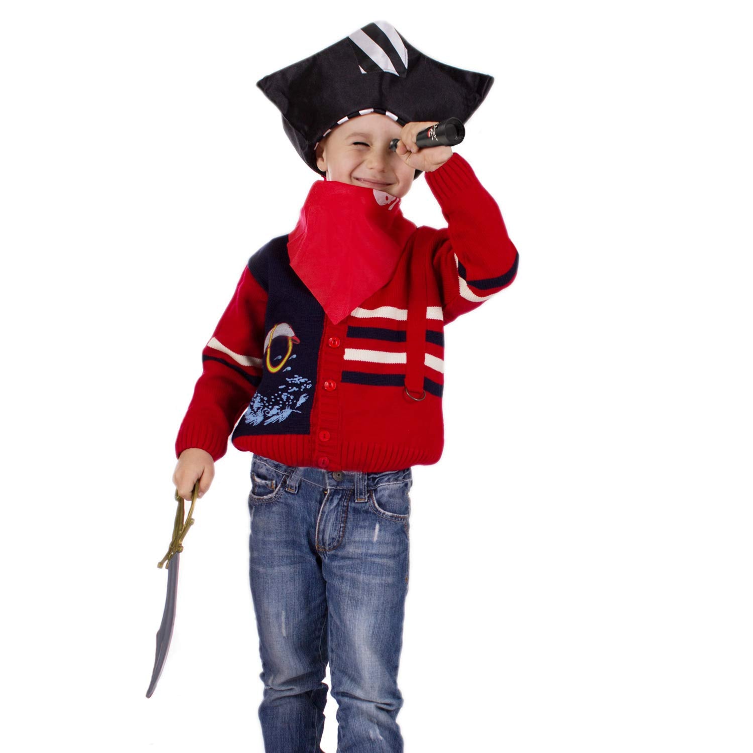 Gejoy Halloween costume telescope accessory demonstrating the smooth extendable segments for children.