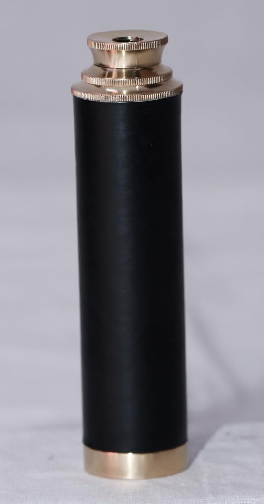 Collapsible 12 inch handheld brass monocular spyglass extended for outdoor travel viewing