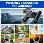 Rudra Retails non slip rubber armored binoculars layout with included neck lanyard and protective storage bag