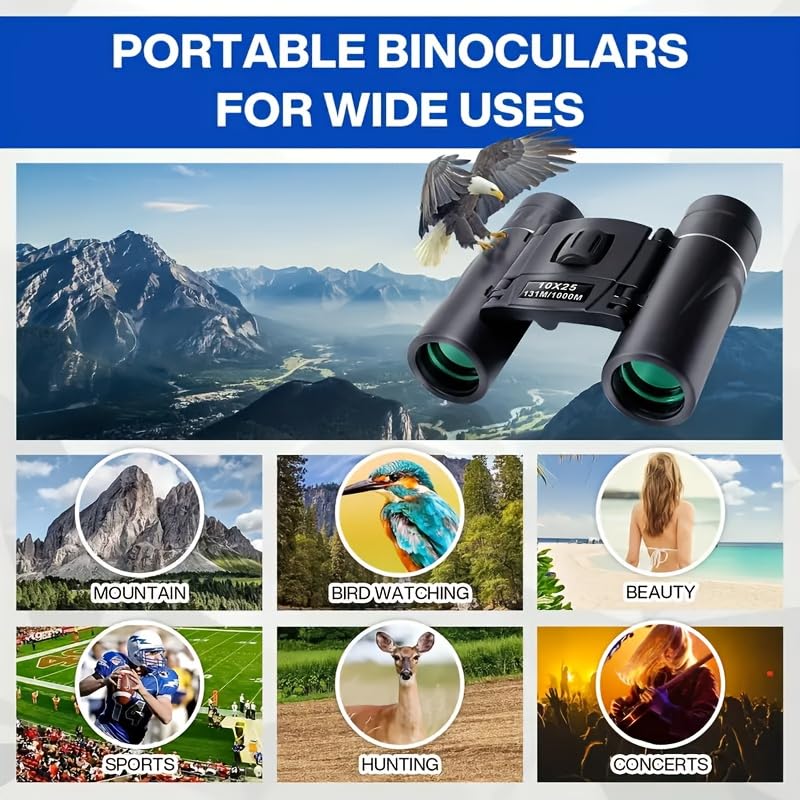 Rudra Retails non slip rubber armored binoculars layout with included neck lanyard and protective storage bag