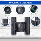 Rudra Retails lightweight safari binoculars being adjusted for eyeglass wearers top down angle