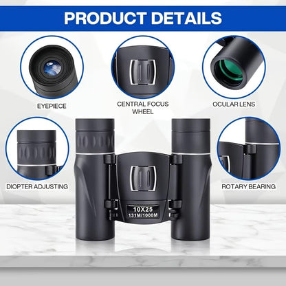 Rudra Retails lightweight safari binoculars being adjusted for eyeglass wearers top down angle