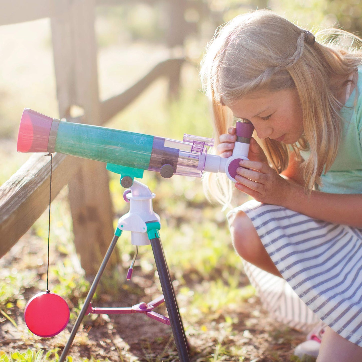 Educational Insights beginner astronomy telescope with dual glass eyepieces and finder scope for kids space exploration.