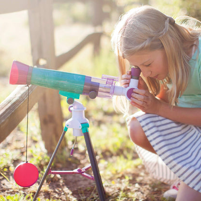 Educational Insights beginner astronomy telescope with dual glass eyepieces and finder scope for kids space exploration.