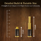 Authentic brass maritime spyglass placed elegantly next to its premium protective leather case.