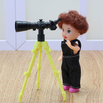 Close up view of the plastic pocket binocular toy model used for small house decoration.