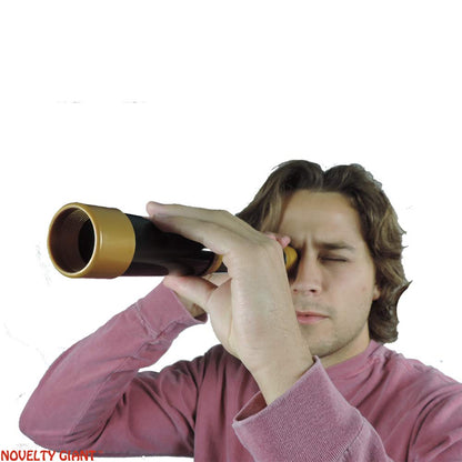 Authentic Novelty Giant brand black and gold pirate theme costume telescope accessory.