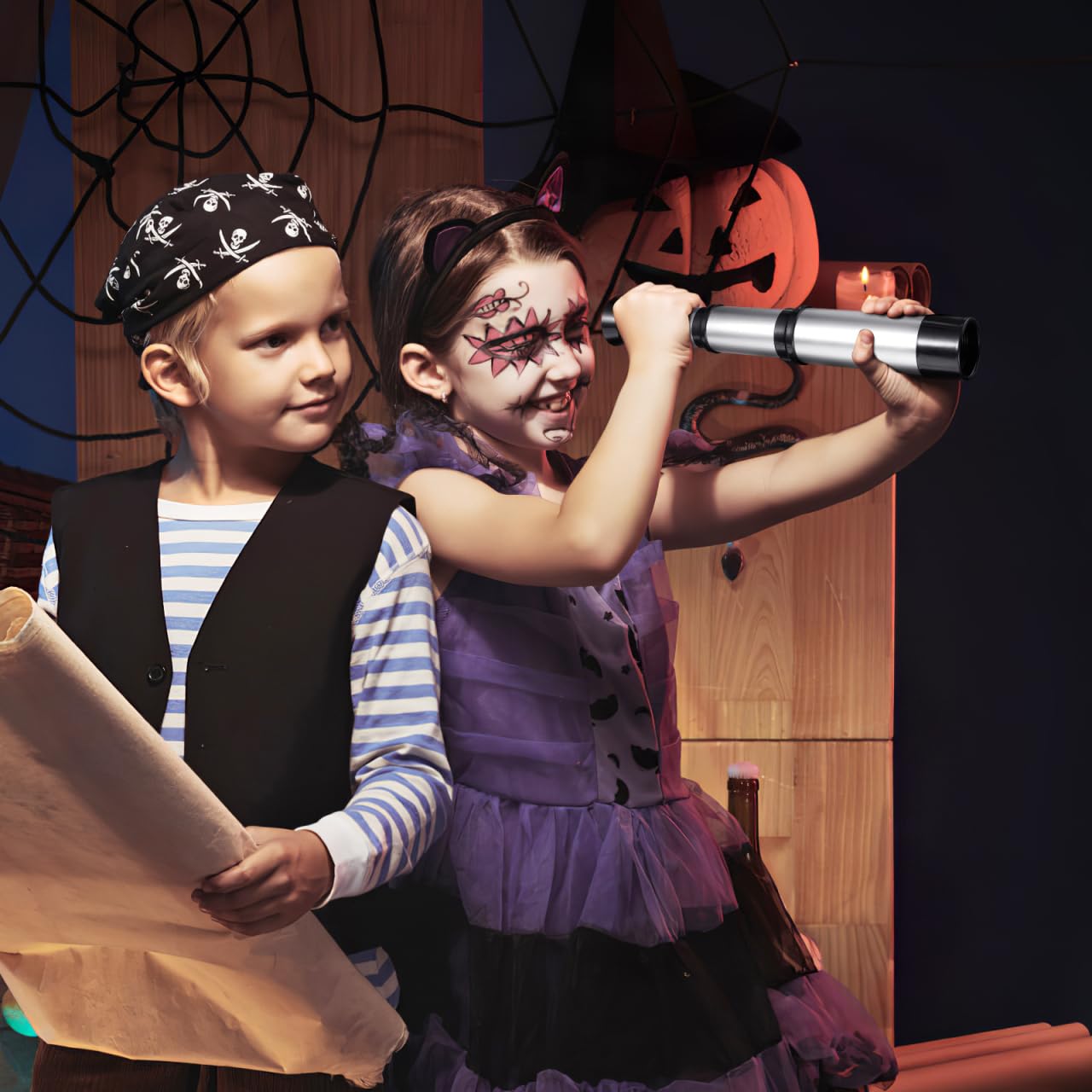 SAFIGLE pirate costume accessory telescope being held by a child