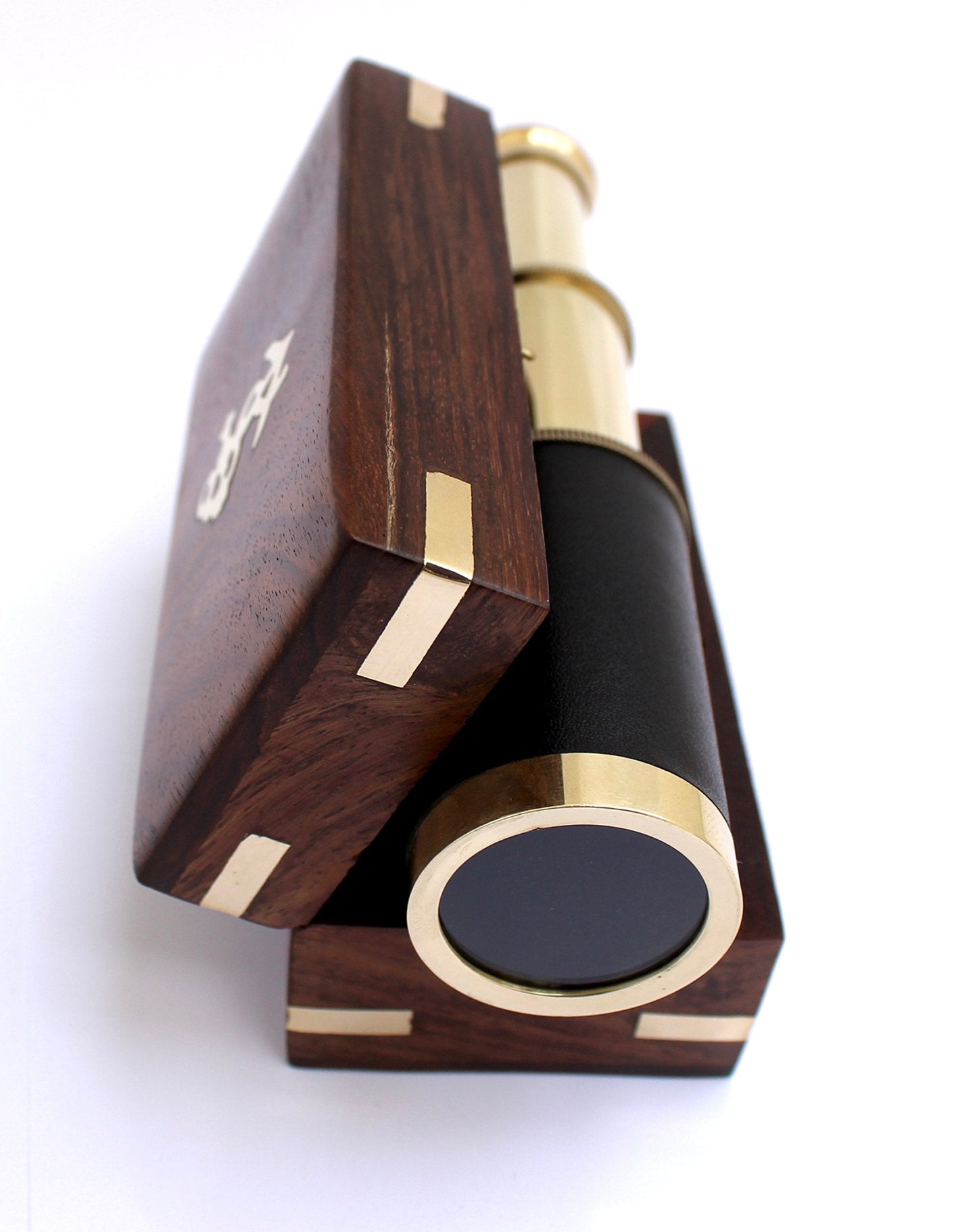 Thor Instruments handheld antique maritime telescope being adjusted for manual optical focus