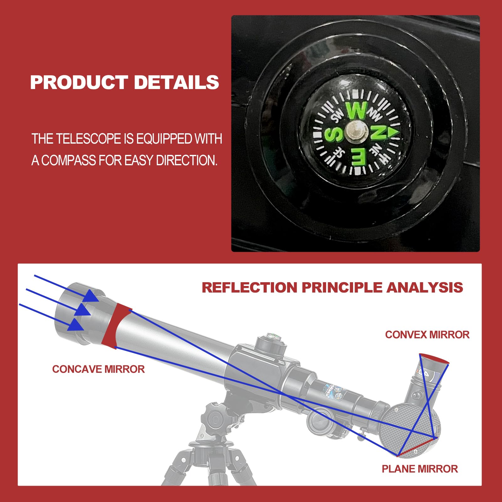 Ideal Swan lunar telescope kit showcasing the finder scope and easy manual adjustment controls.