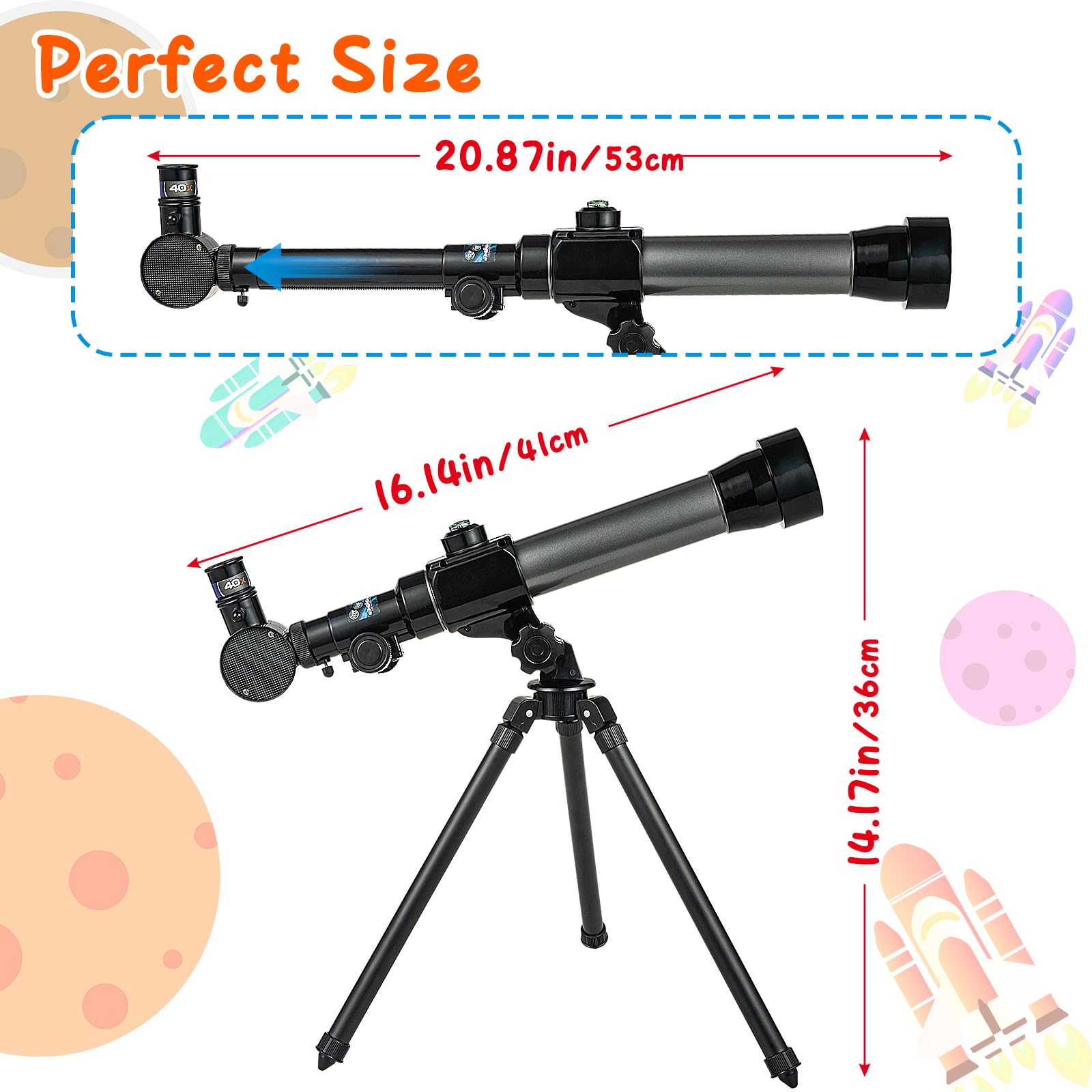 A children's telescope focused on the moon's surface highlighting its user-friendly controls for beginners.