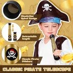 Six pack of Zubebe mini pirate telescopes arranged as party favors for a childrens birthday celebration.