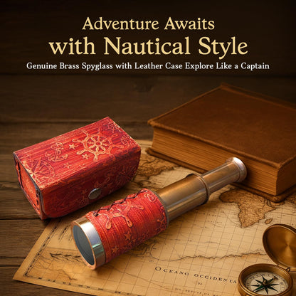 NauticalMart 6 inch nautical spyglass extended view on desk