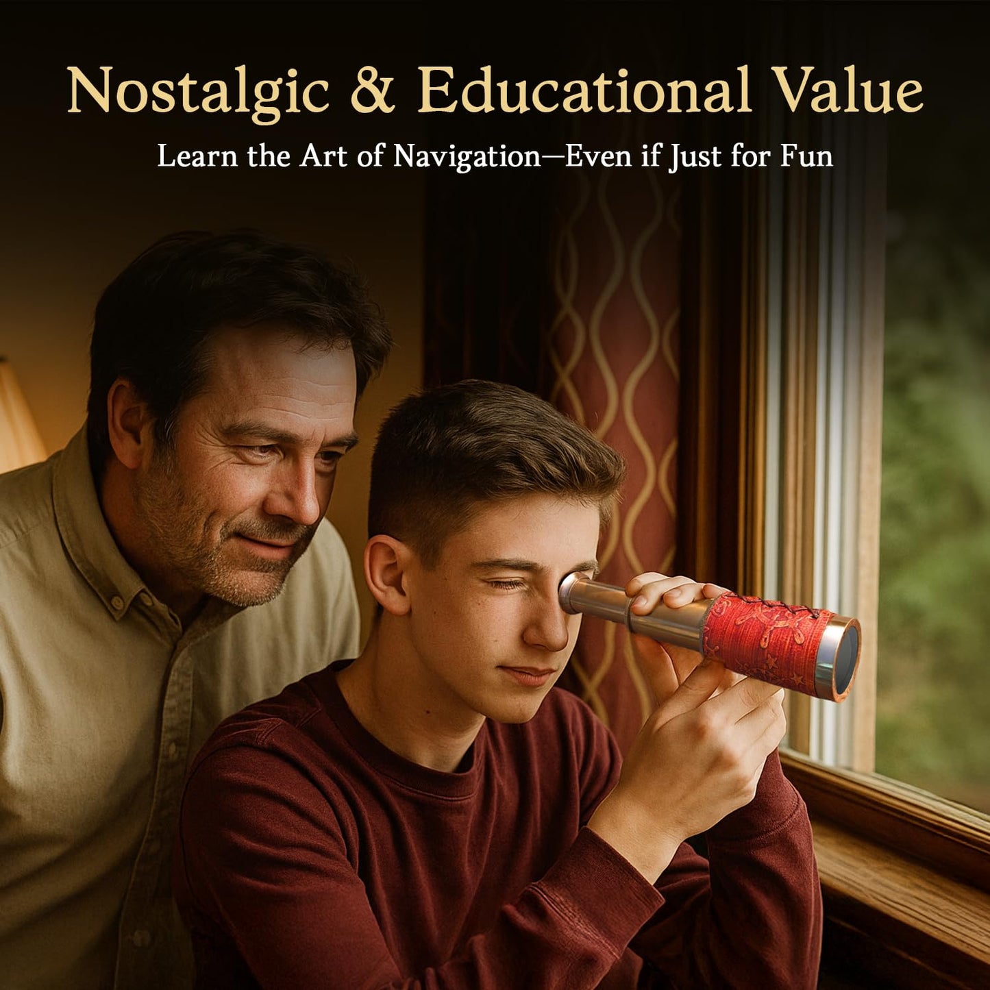 NauticalMart historical replica spyglass premium brass finish detail