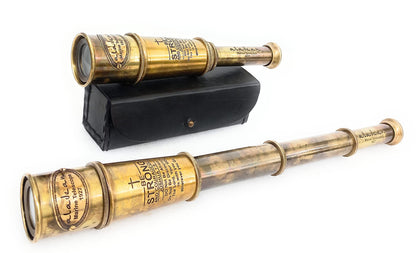 Premium stitched leather carrying pouch designed for the Aladean brass pirate spyglass.