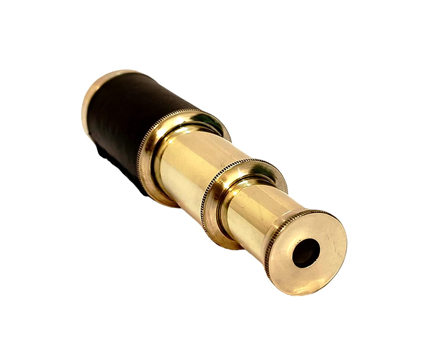 Handheld collapsible monocular spyglass extended to full length