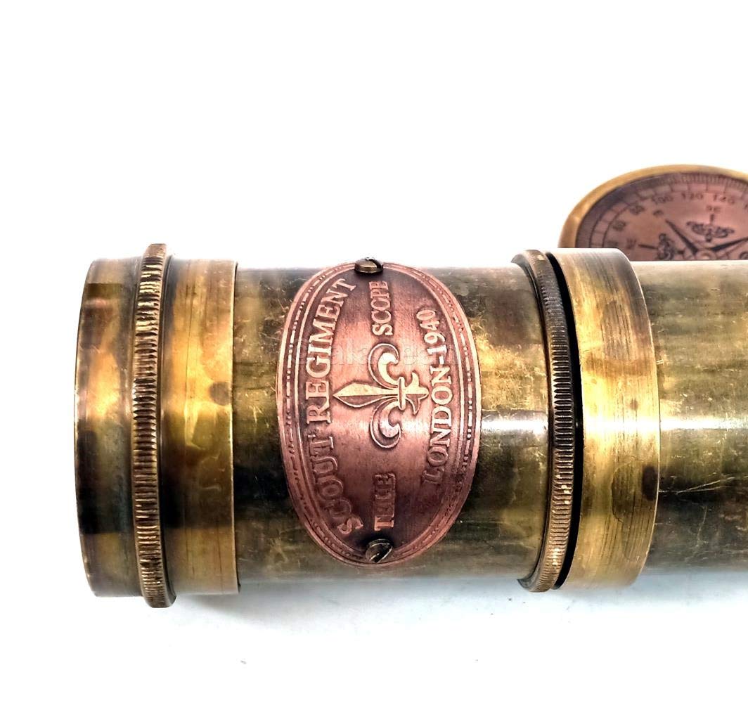Close up view of the durable brass sections and mechanical focusing tube
