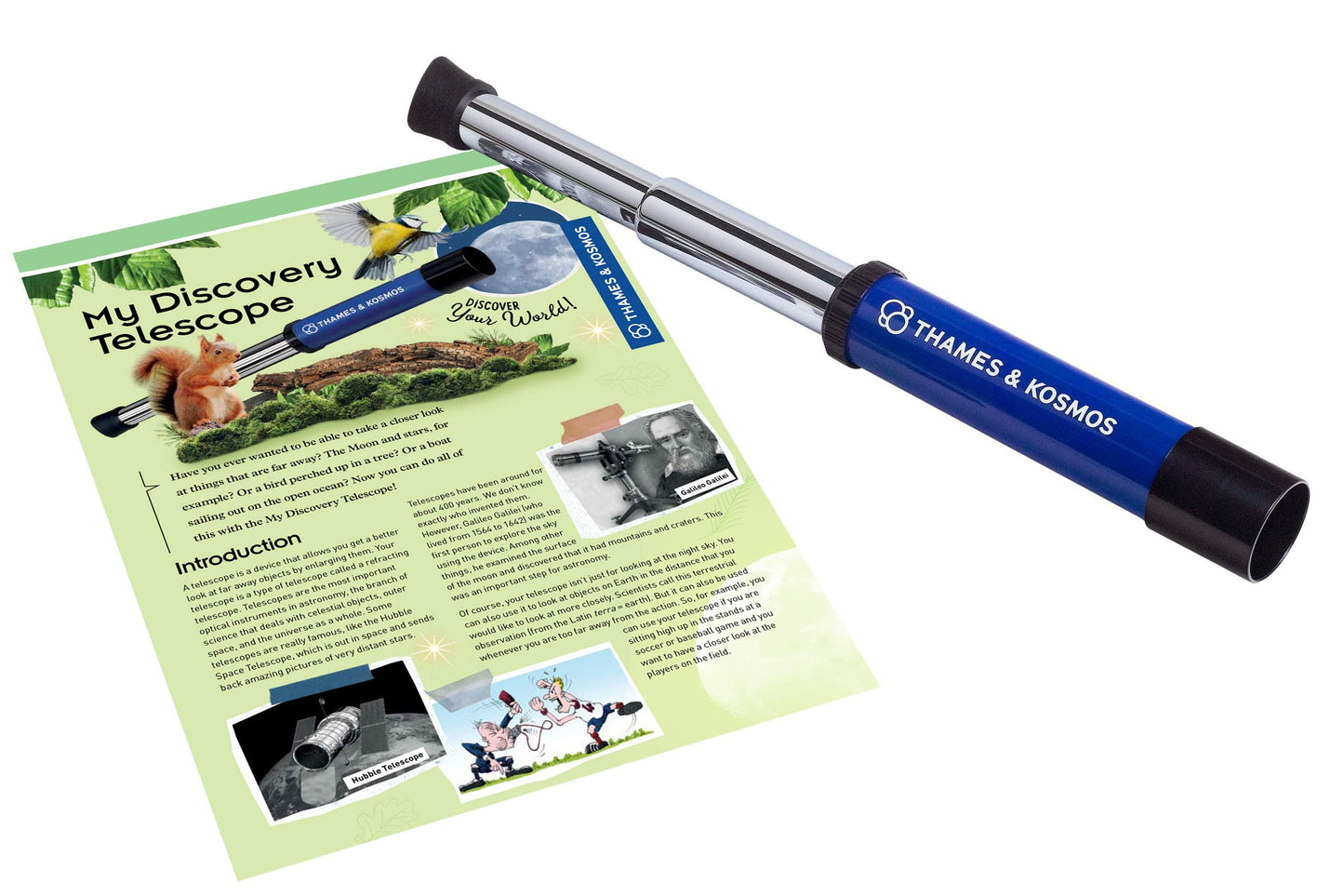 Thames & Kosmos My Discovery Telescope authentic USA import packaging with safety instructions.