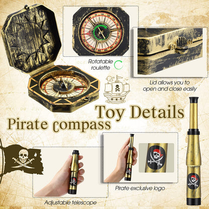 Gejoy mini plastic pirate spyglass showing the collapsible retro segments and bronze finish detail